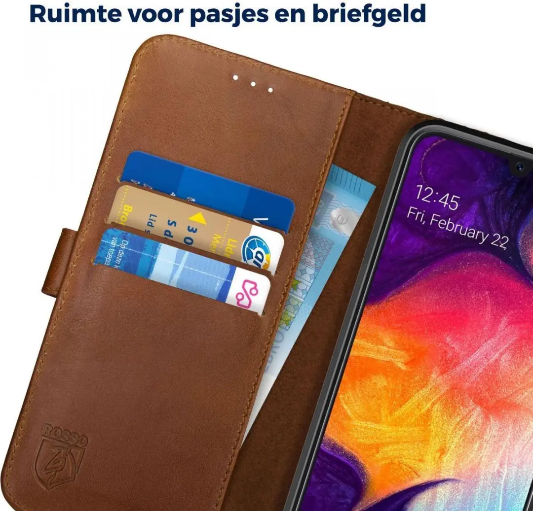 Rosso Deluxe Hoesje Samsung Galaxy A50 - Echt Leer Bruin - 40899