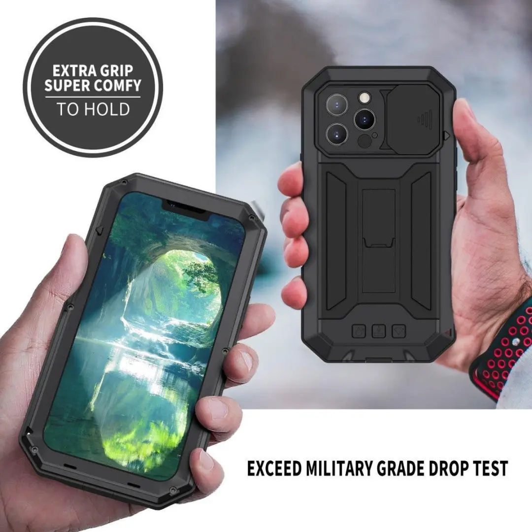 R-JUST Sliding Camera Bescherming iPhone 13 Pro Max - Zwart
