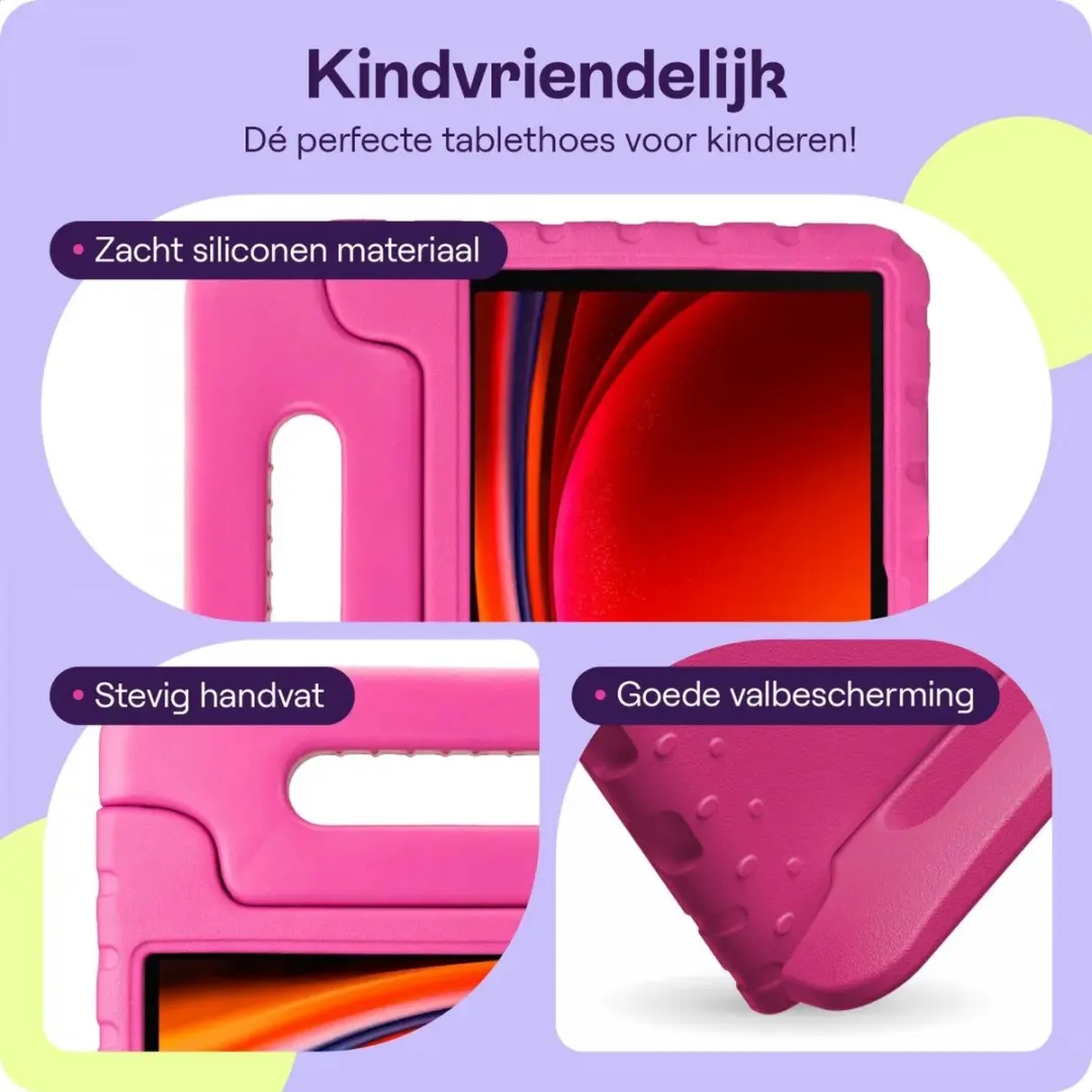 HappyCase Kinder Tablethoes Samsung Galaxy Tab S9 - 11" Roze