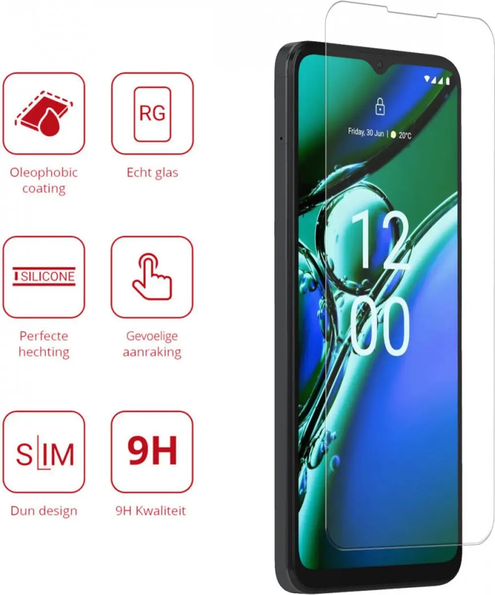 Rosso 9H Tempered Glass Screen Protector Nokia G42 - 1 Stuk