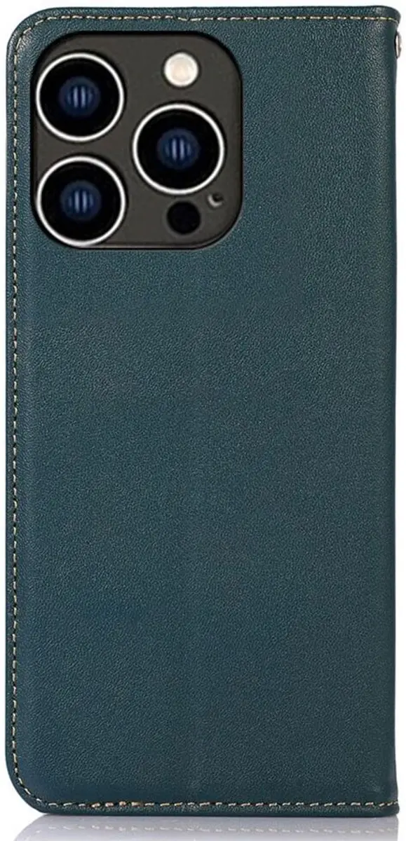 Khazneh iPhone 15 Pro Hoesje RFID Portemonnee - Groen