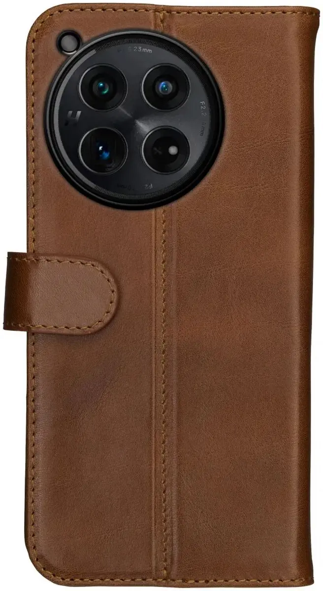Rosso Deluxe Book Case OnePlus 12 - 3 Pasjes - Bruin