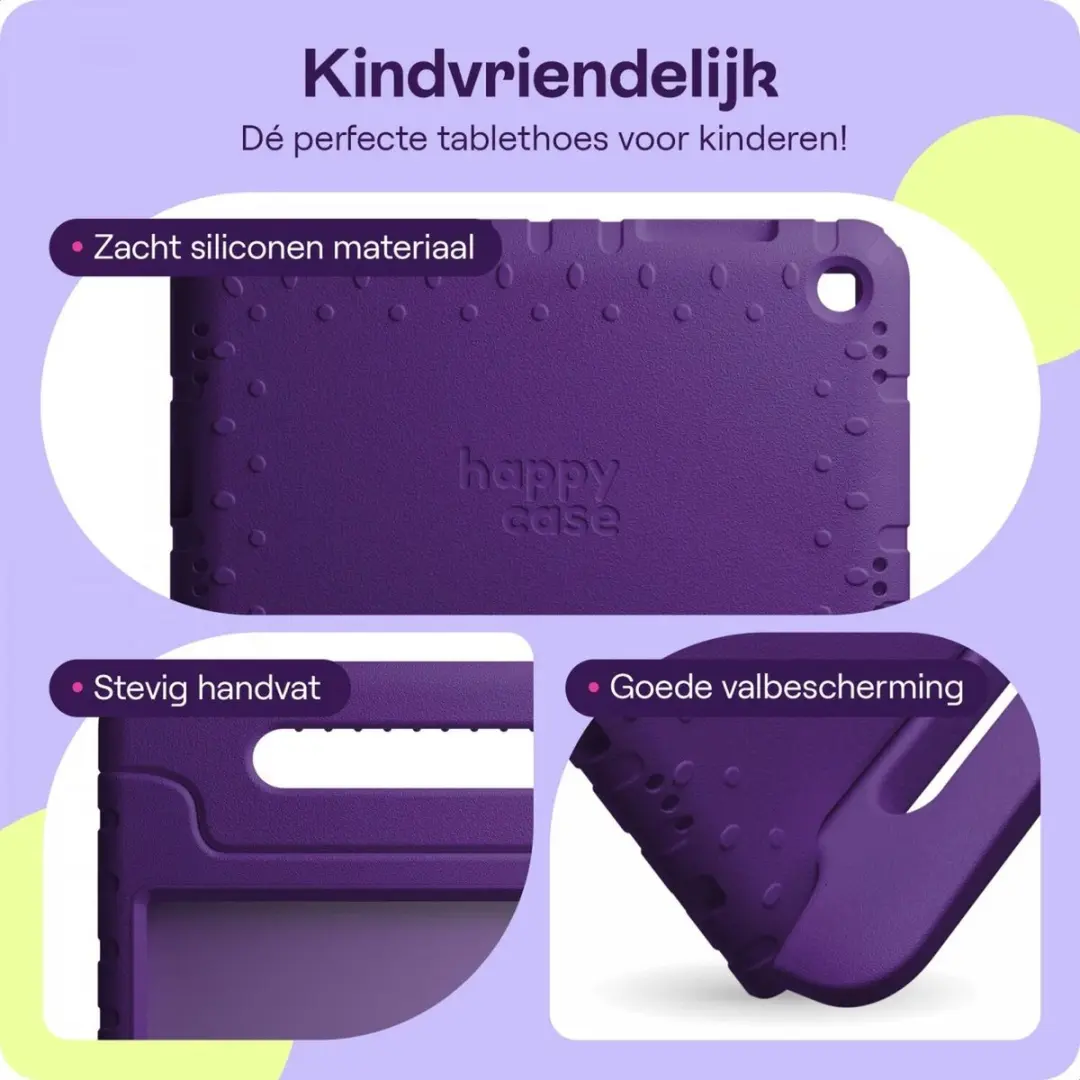 HappyCase Kinder Tablethoes Samsung Galaxy Tab A11/A9 Plus - Paars