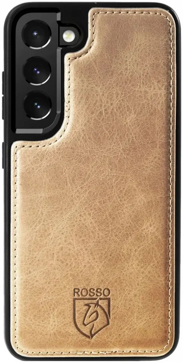 Rosso Elite 184382 Hoesje Samsung Galaxy S22 - Echt Leer Lichtbruin