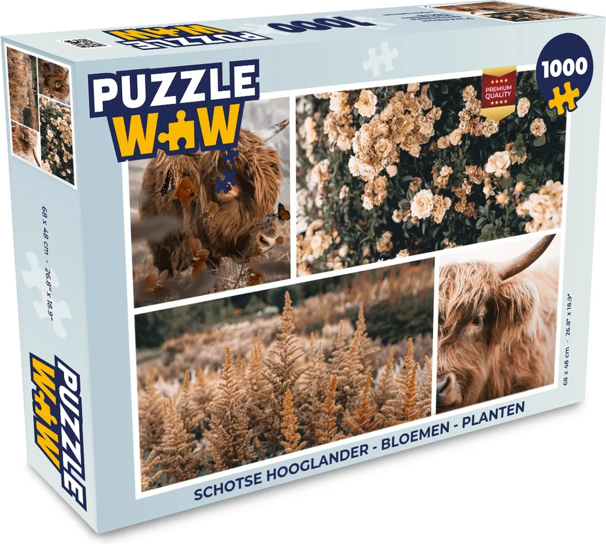 PuzzleWow Schotse Hooglander Legpuzzel 1000 Stuks - Multicolor