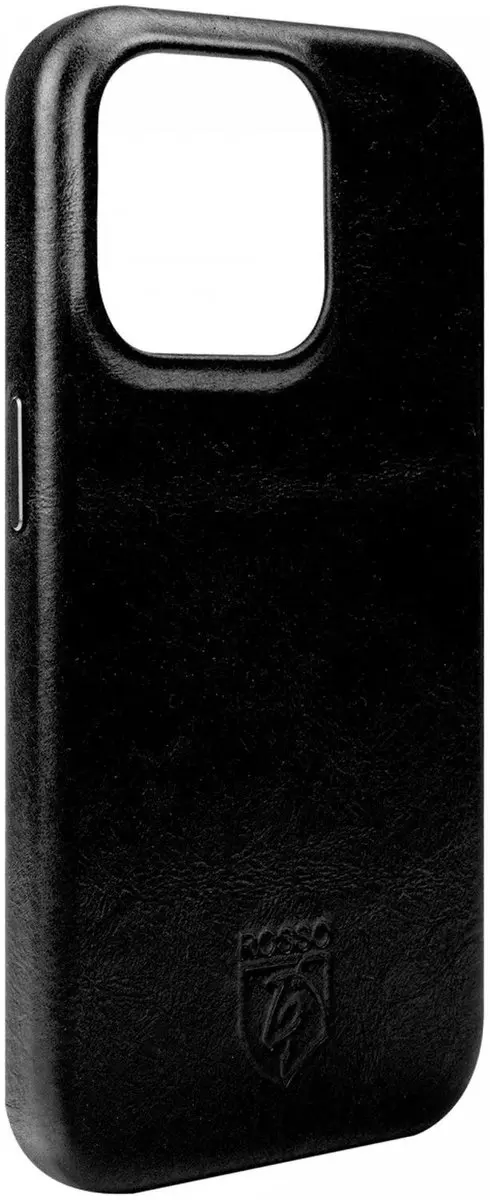 Rosso Elite 185756 Hoesje iPhone 15 Pro - Echt leer - Zwart