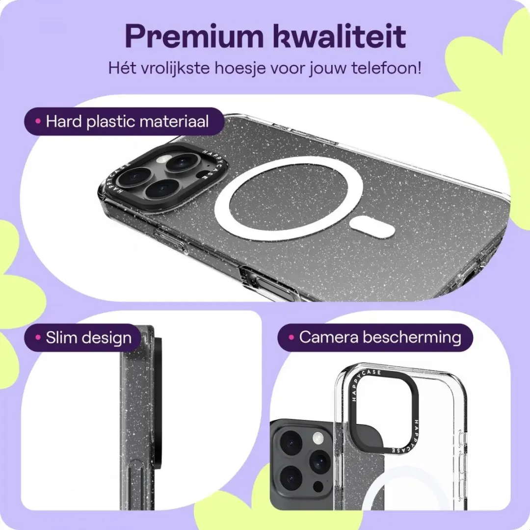 HappyCase Joy Hoesje iPhone 16 Pro Max - Sparkle Glitter - MagSafe