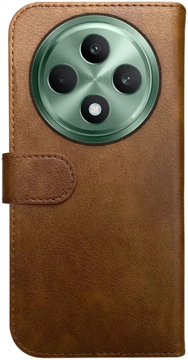 Rosso Element Wallet Book Case Oppo Reno 12 F - 3 Pasjes - Bruin