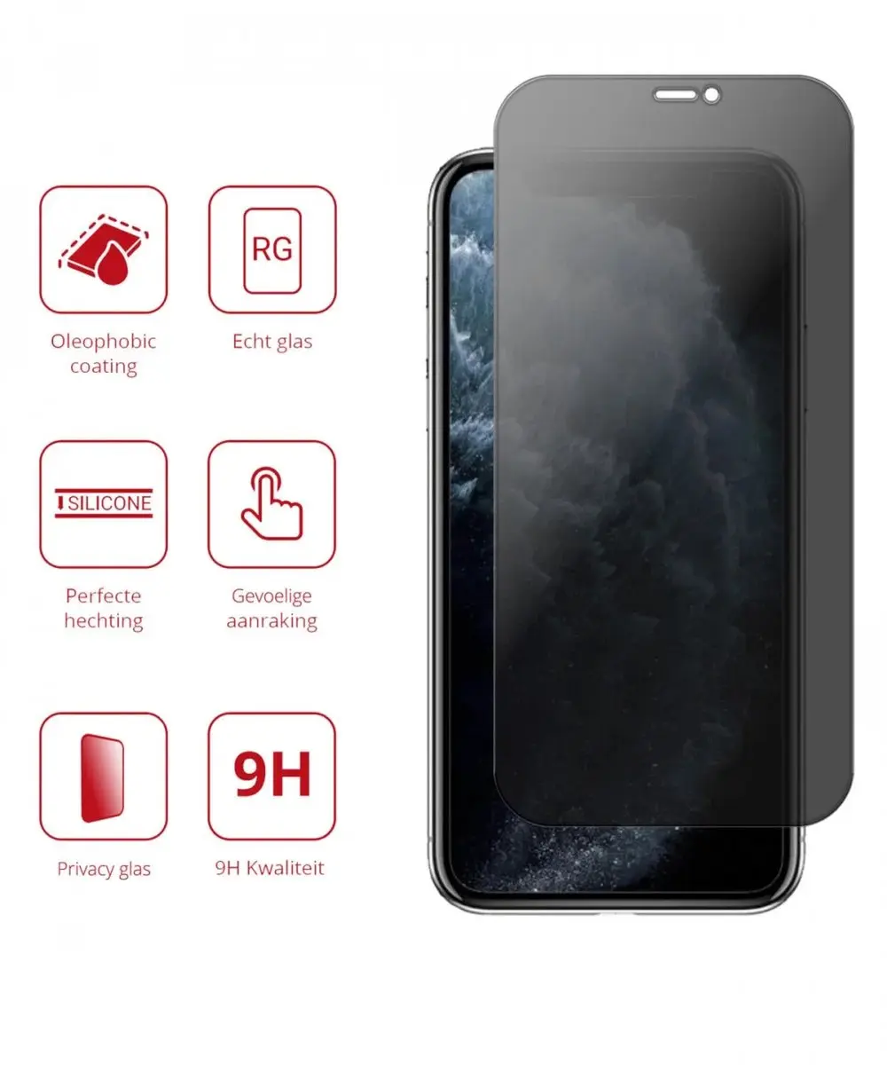 Rosso 9H Privacy Schermbeschermer iPhone 11 Pro Max - 9H Gehard Glas