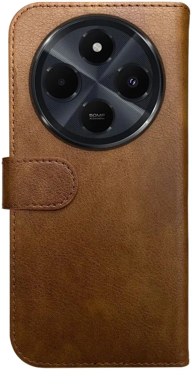 Rosso Element Wallet Book Case 205053 - Xiaomi Redmi 14C - 3 Pasjes - Bruin