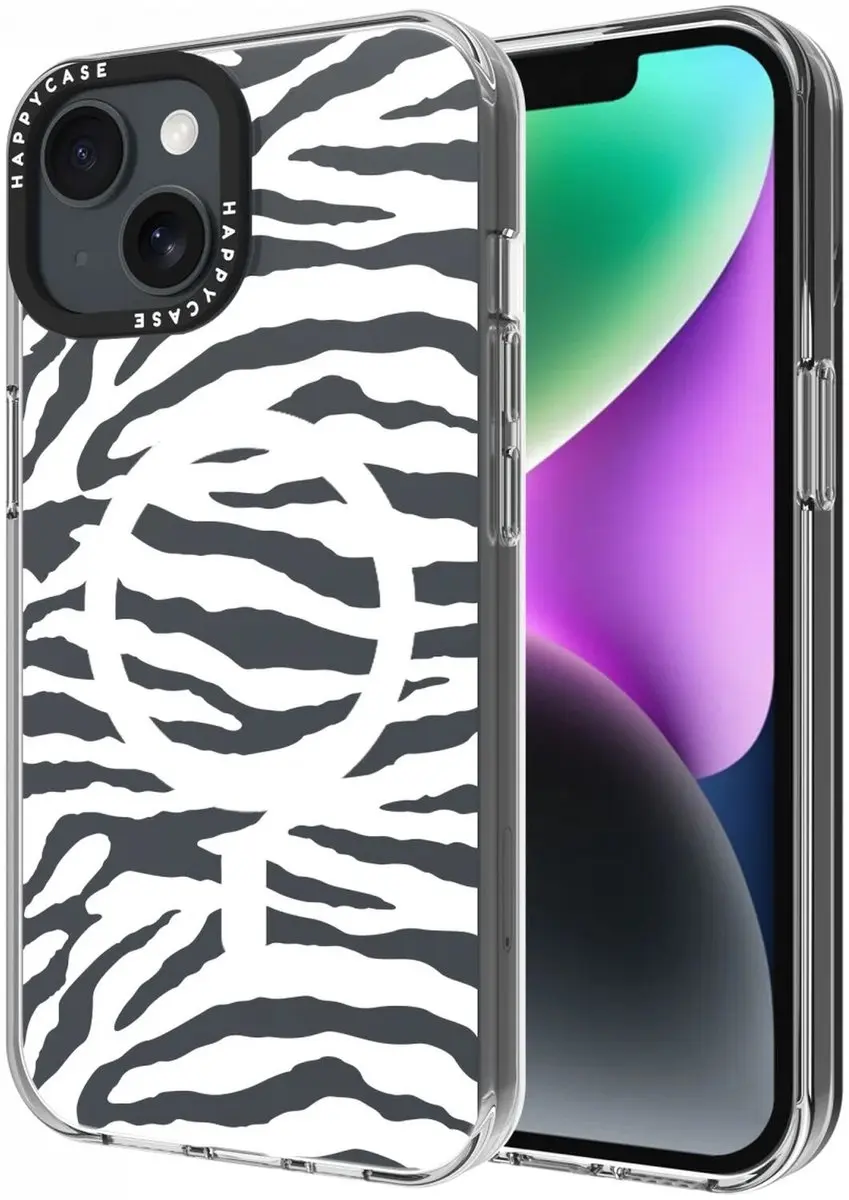 HappyCase Joy Hoesje Bloemen Silver Zebra