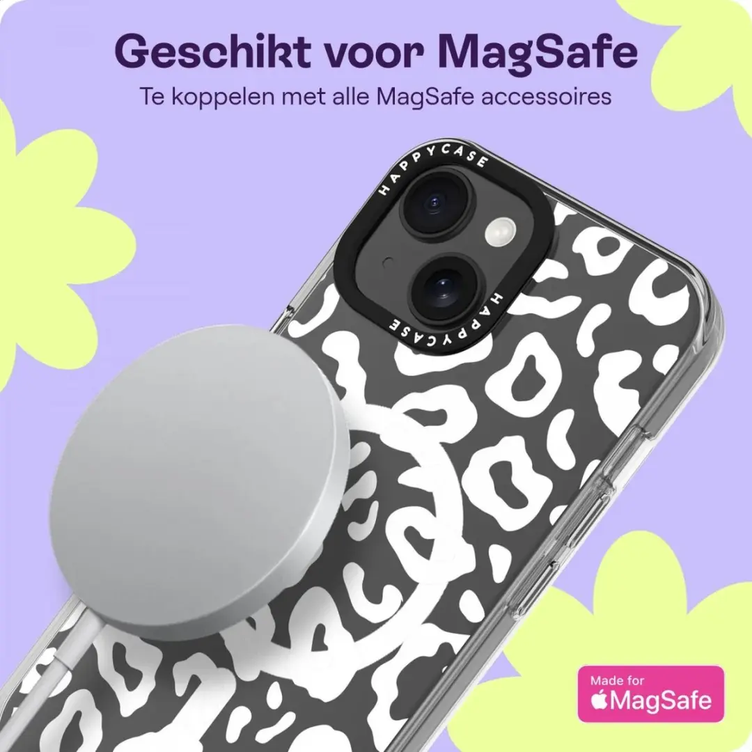 HappyCase Joy Hoesje iPhone 15 - MagSafe - Luipaardprint