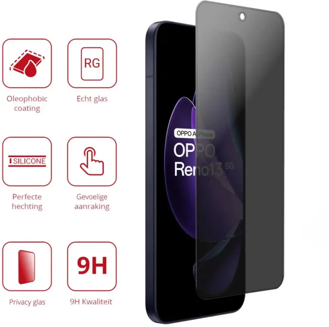 Rosso Privacy Screen Protector Oppo Reno 13 - 9H Glas - Case Friendly
