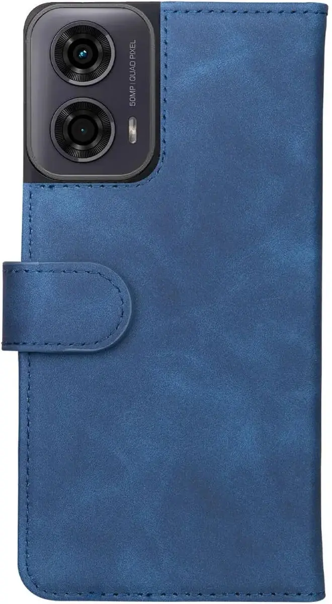 Rosso Element Wallet Book Case Moto G55 - 3 Pasjes - Blauw