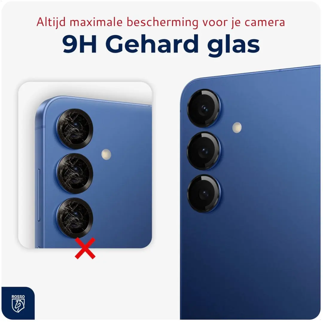 Rosso Camera Frame Protector Samsung Galaxy S25 - 9H Glas - Zwart - afbeelding 6 van 6