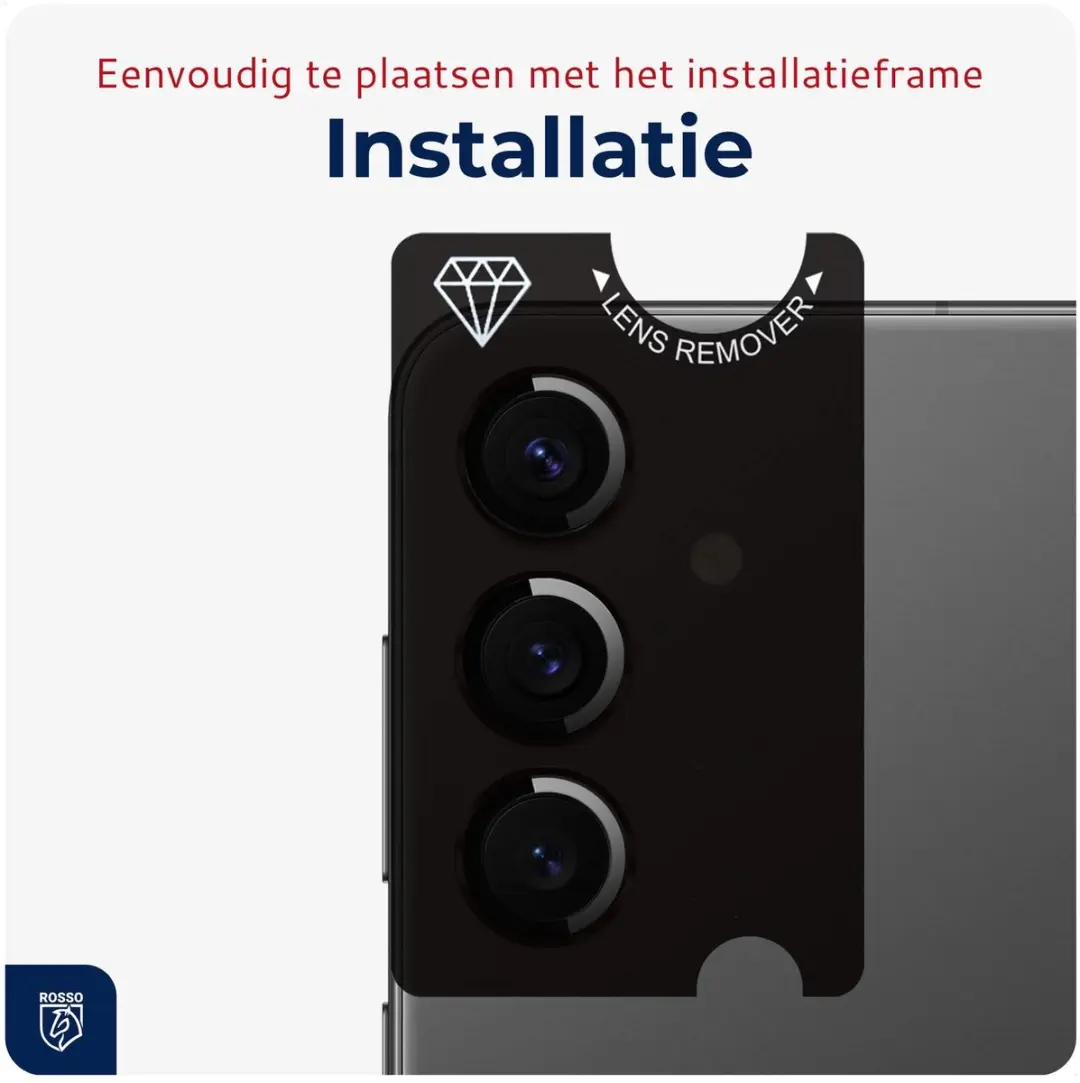 Rosso Camera Frame Protector Samsung Galaxy S24+ - 9H Glas - Zwart - afbeelding 6 van 6