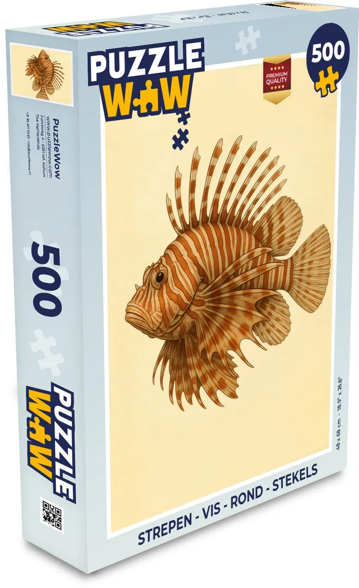 PuzzleWow Vis Rond Stekels Legpuzzel 500 Stuks
