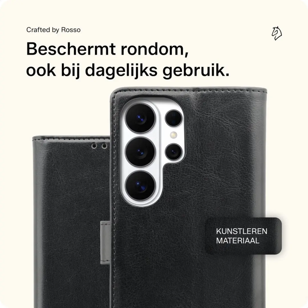 Rosso Element 242700 Wallet Book Case - Samsung Galaxy S26 Ultra - 3 Pasjes - Zwart