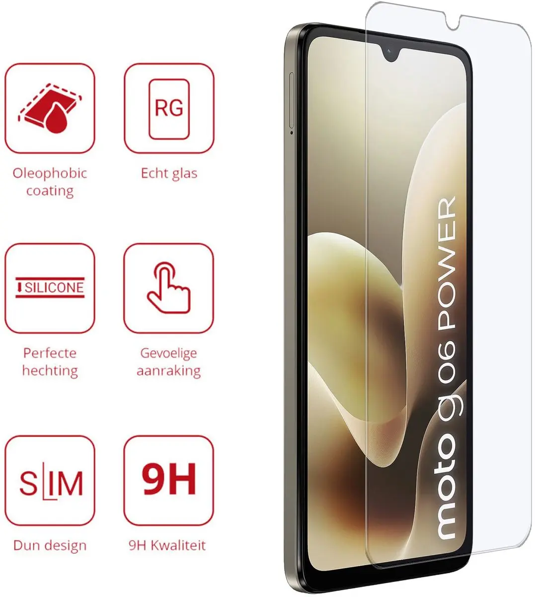 Rosso Screen Protector Motorola Moto G06/G06 Power - 9H Glasplaatje