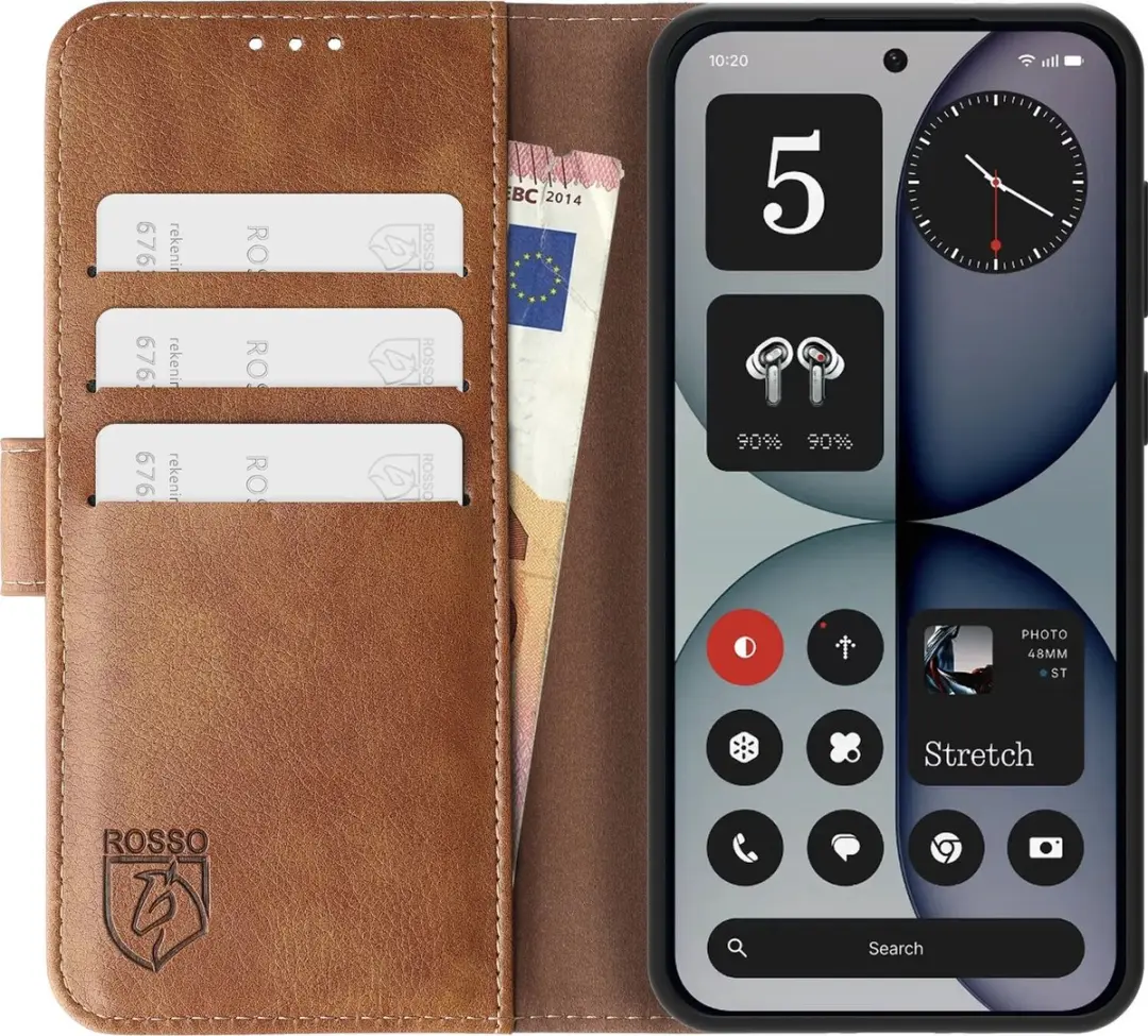 Rosso Element Wallet Book Case Nothing Phone (4a) - 3 Pasjes - Bruin