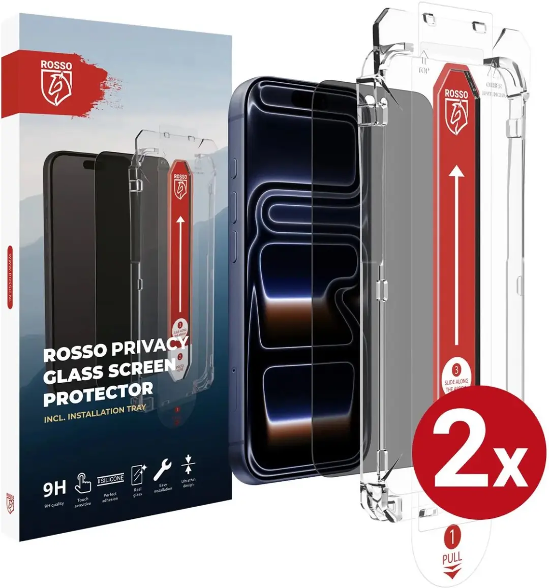 Rosso Beschermglas iPhone 15 Pro Max 9H