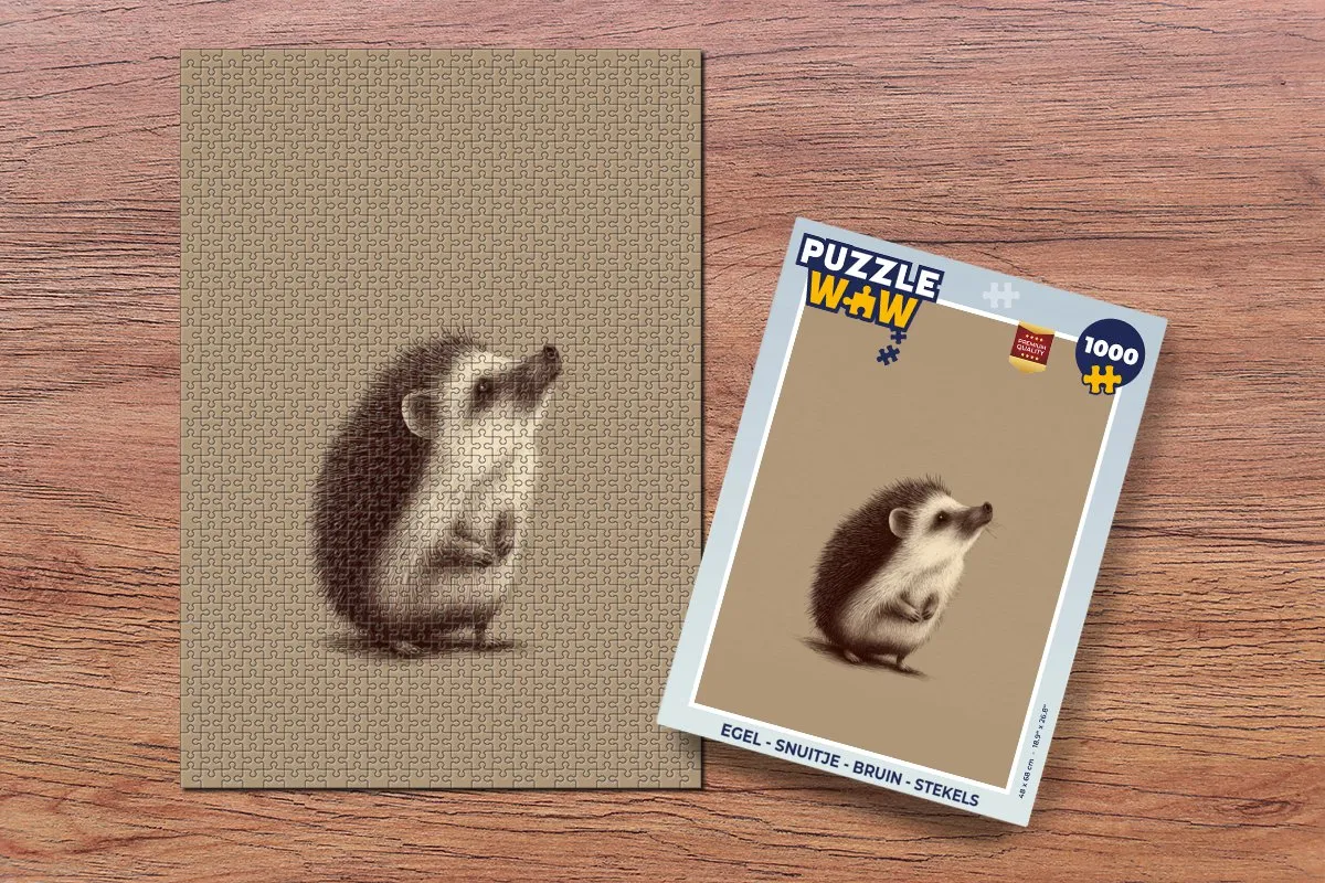 PuzzleWow Puzzel Egel - Snuitje Bruin 1000 Stuks
