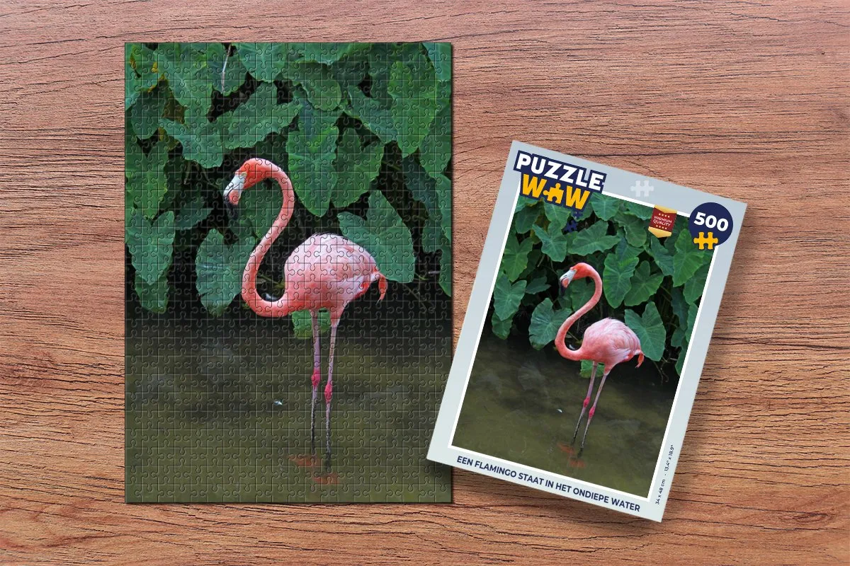 PuzzleWow Legpuzzel Flamingo - 500 Stuks - Multicolor