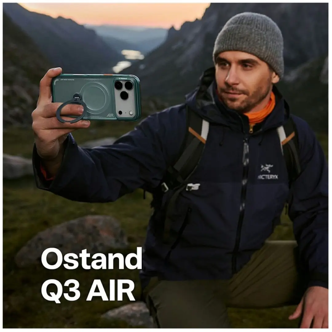 Torras Ostand Q3 Air Spin Hoesje iPhone 17 Pro - Groen