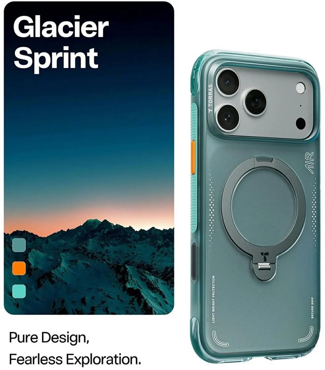 Torras Ostand Q3 Air Spin Hoesje iPhone 17 Pro - Groen