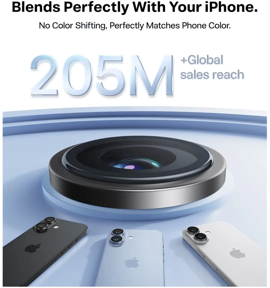Torras LensGuard iPhone Air Camera Lens Protector 9H - Zwart