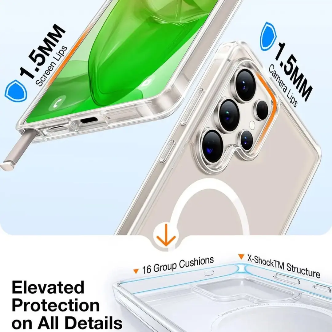Torras Guardian Magnetic Hoesje Samsung Galaxy S25 Ultra - Transparant