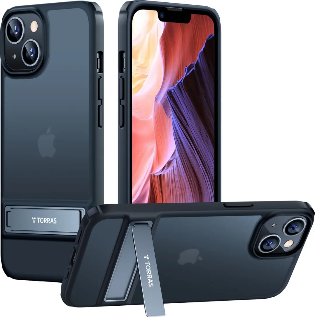 Torras iPhone 14 Plus Kickstand Hoesje Mat Zwart