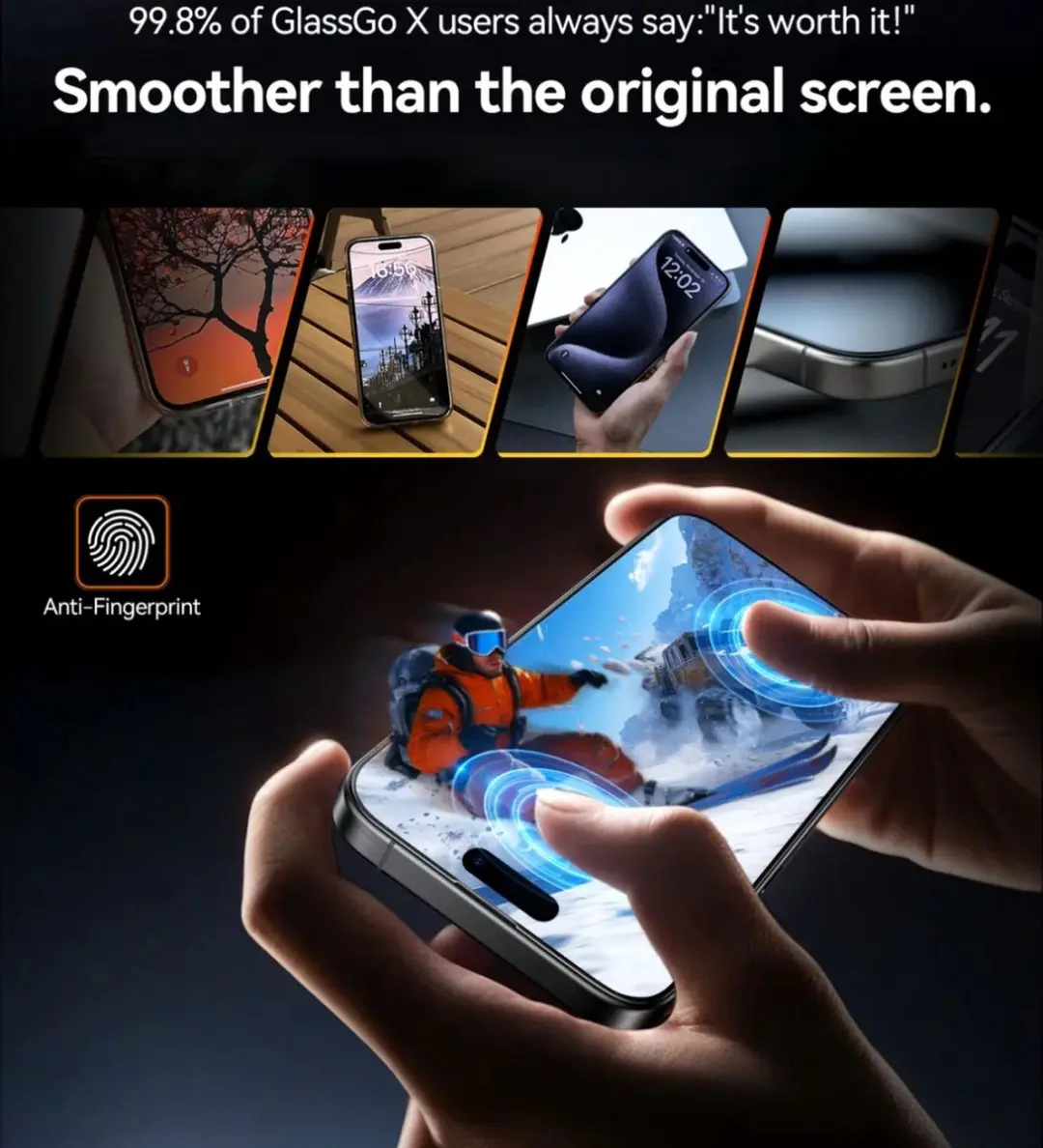 Torras Install Master 9H Glas iPhone 16 Pro Max - Screen Protector met Frame
