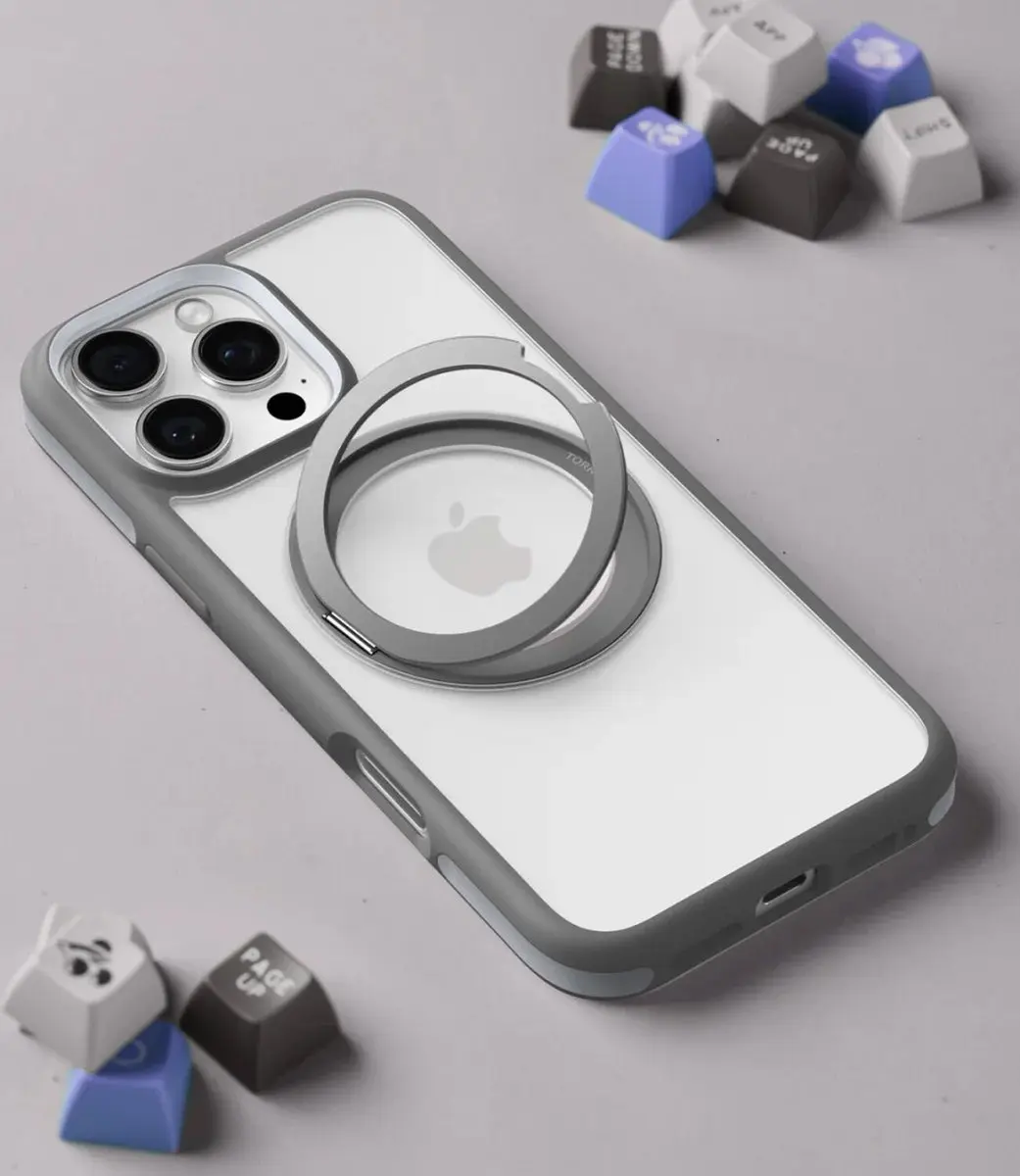 Torras UPRO Ostand R Fusion Hoesje iPhone 16 Pro - Grijs