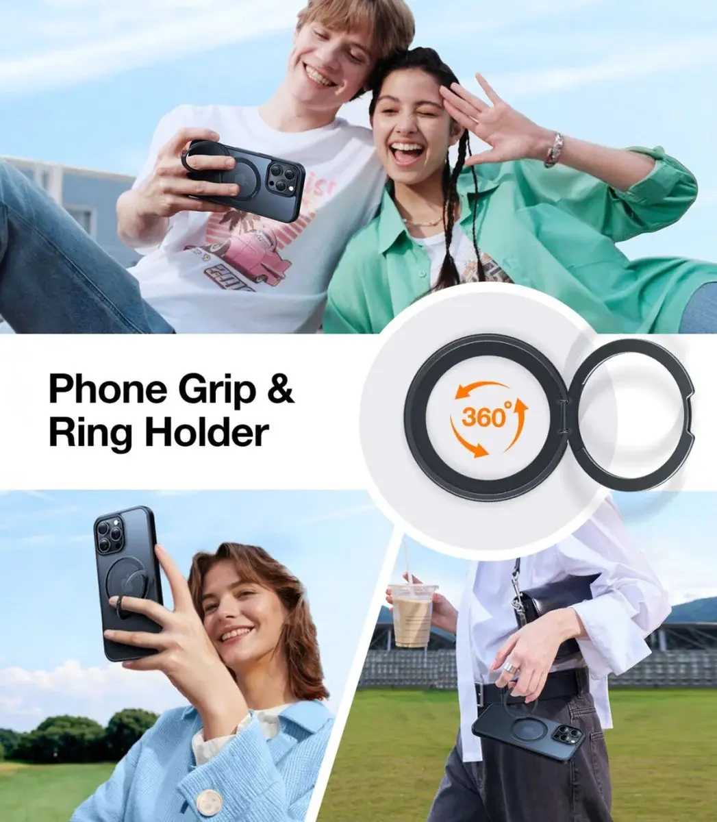 Torras UPro Ostand Pro Hoesje iPhone 16 Pro Max - MagSafe - Zwart