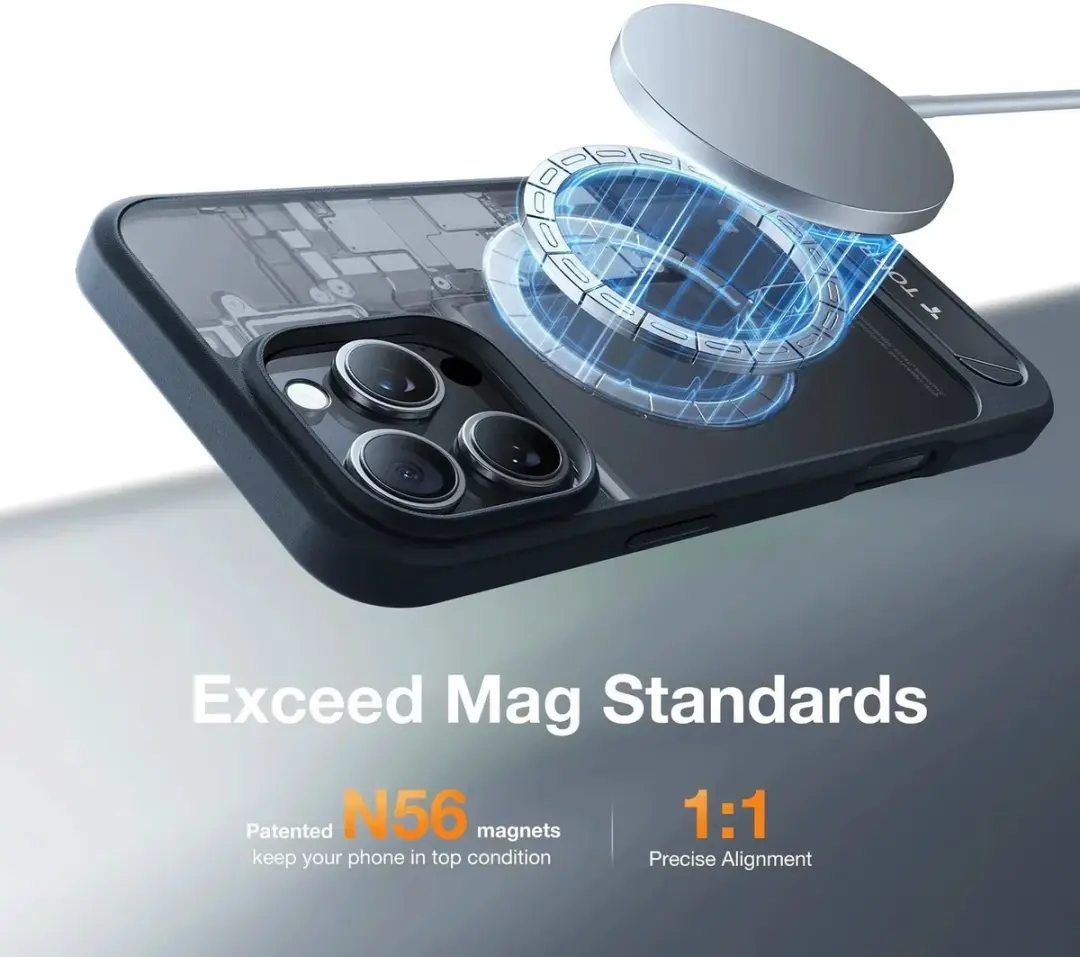 Torras UPro Pstand Hoesje iPhone 16 - MagSafe - Zwart