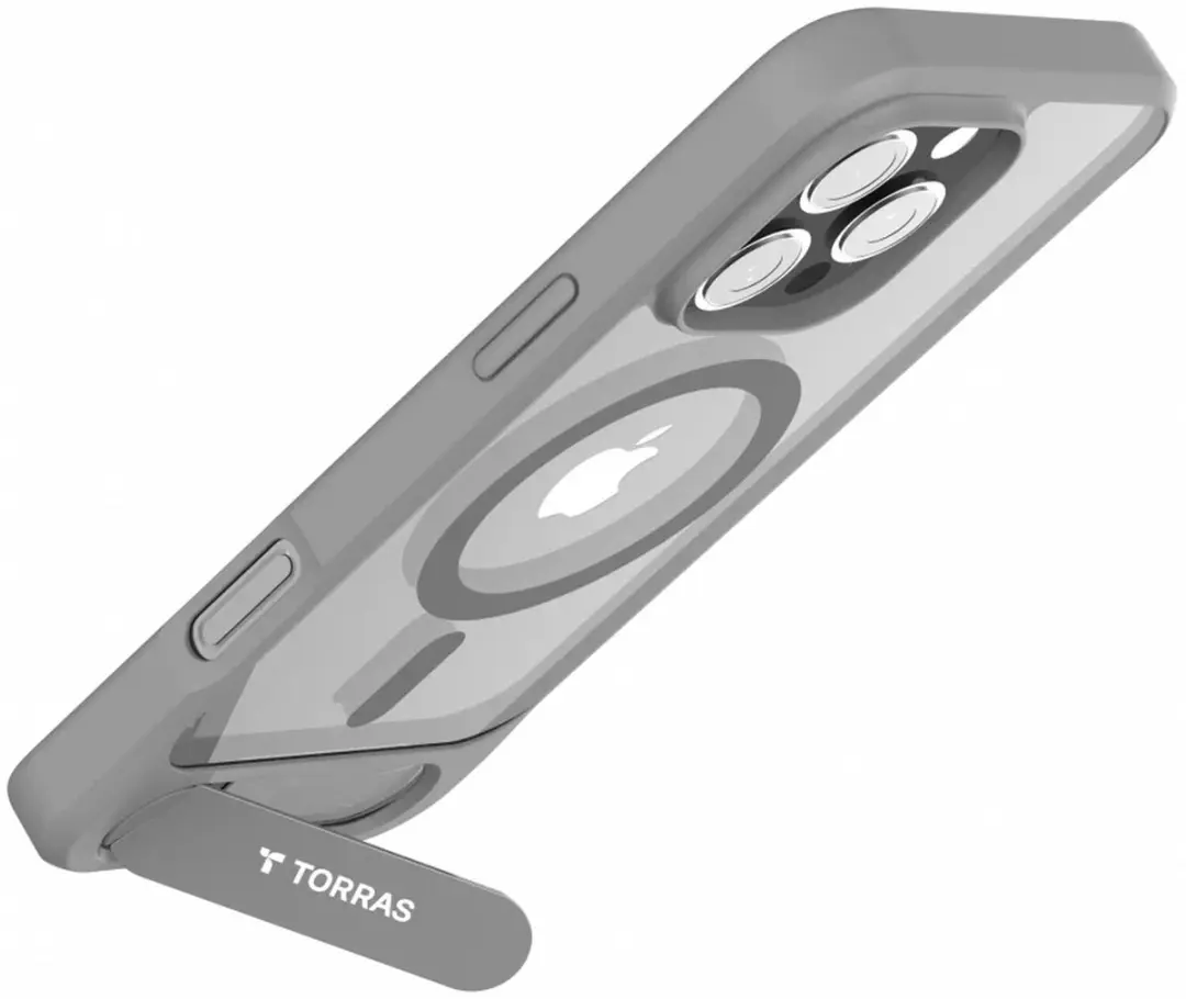 Torras UPro Pstand Hoesje iPhone 16 Pro - Grijs
