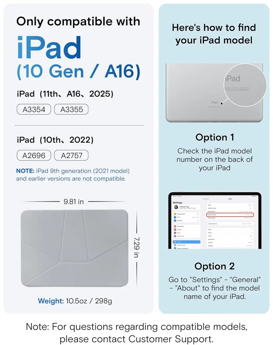 MOFT Dynamic Folio Book Case voor iPad 11 (2025/2022) - Grijs