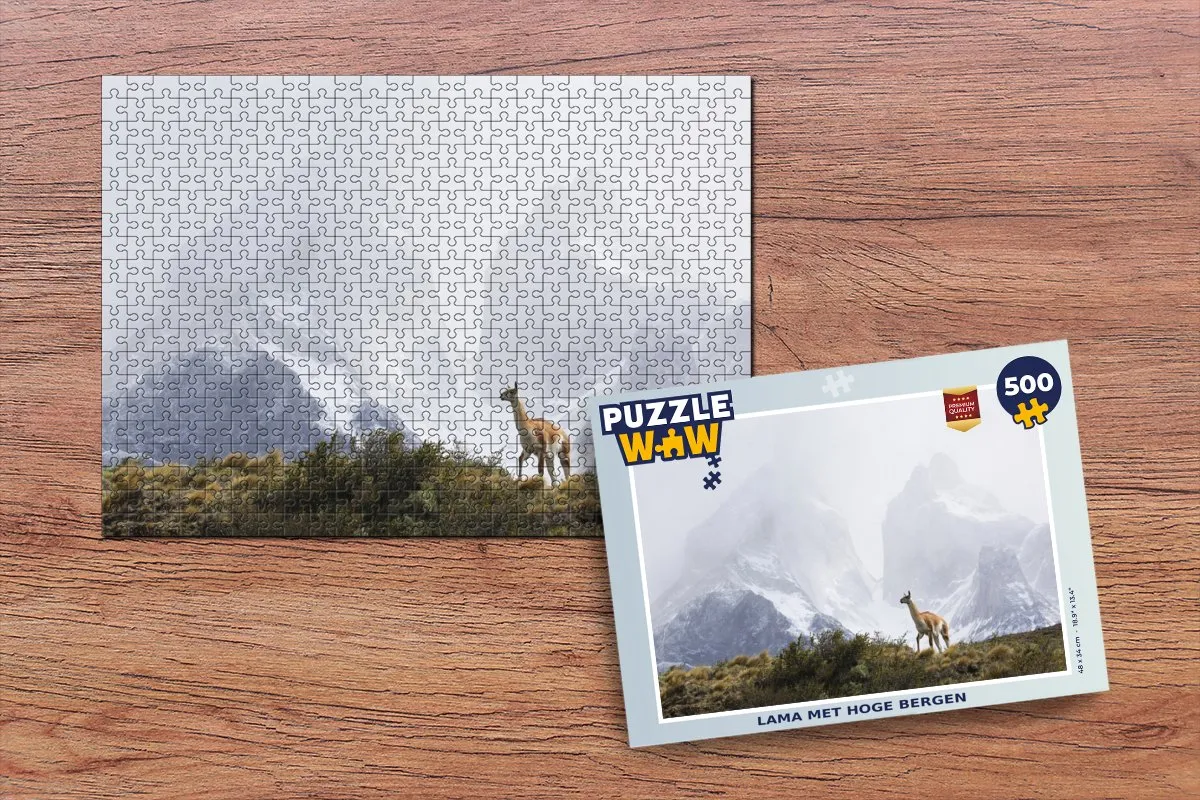 PuzzleWow Lama Legpuzzel 500 Stuks - Multicolor