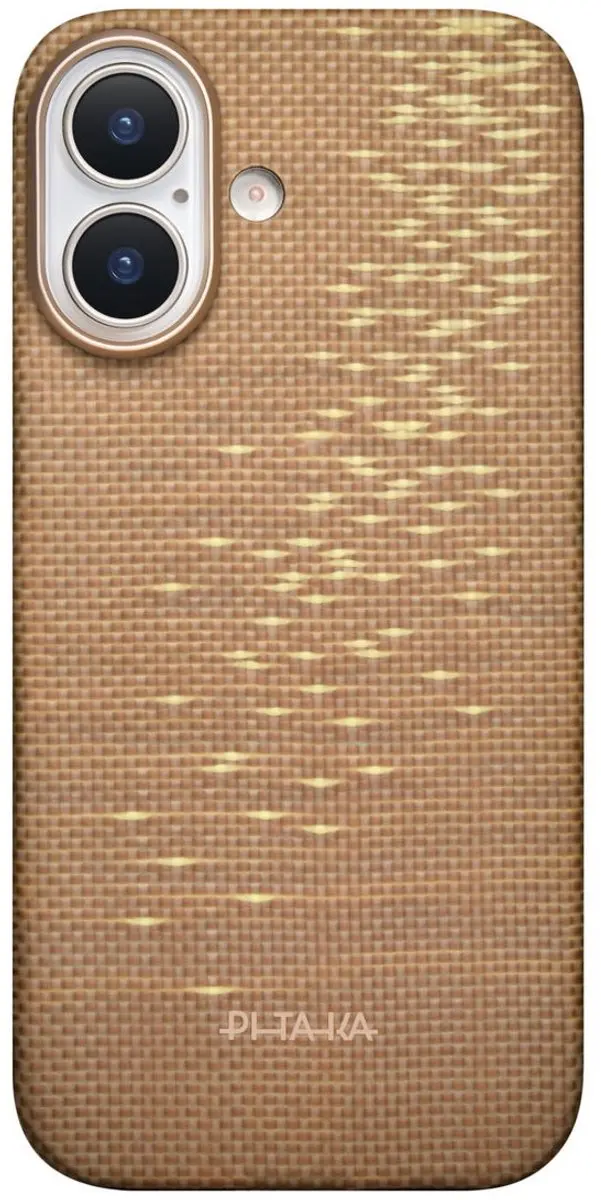 Pitaka Ultra-Slim Hoesje iPhone 17 - 600D Aramidevezel - Golden Glint