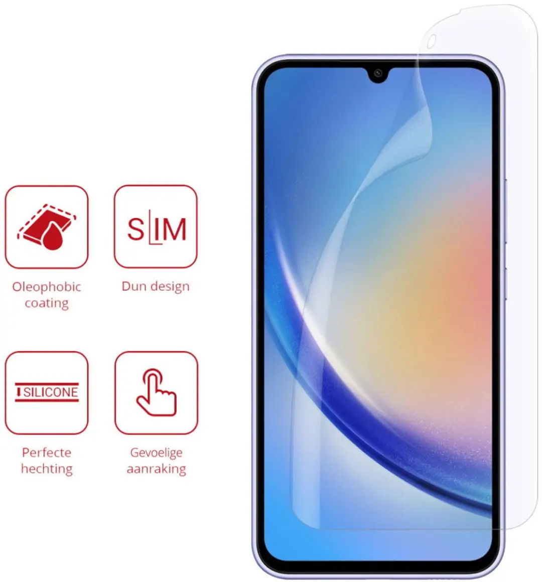 Rosso Ultra Clear Screen Protector - Samsung Galaxy A54 - 2 Stuks - afbeelding 3 van 6