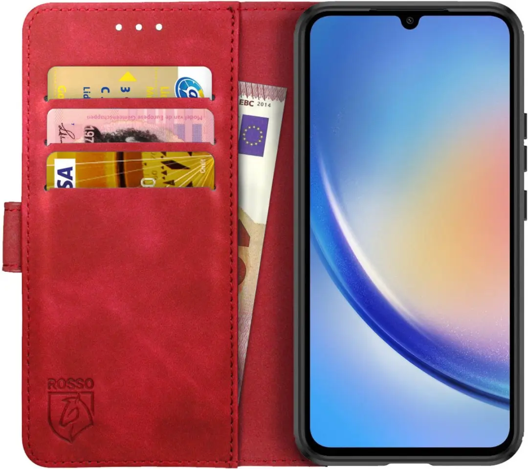 Rosso Element Book Case Wallet Samsung Galaxy A34 - 3 Pasjes - Rood