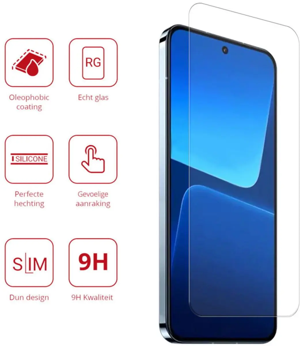Rosso 9H Tempered Glass Screen Protector Xiaomi 13 - 1 Stuk - afbeelding 5 van 6
