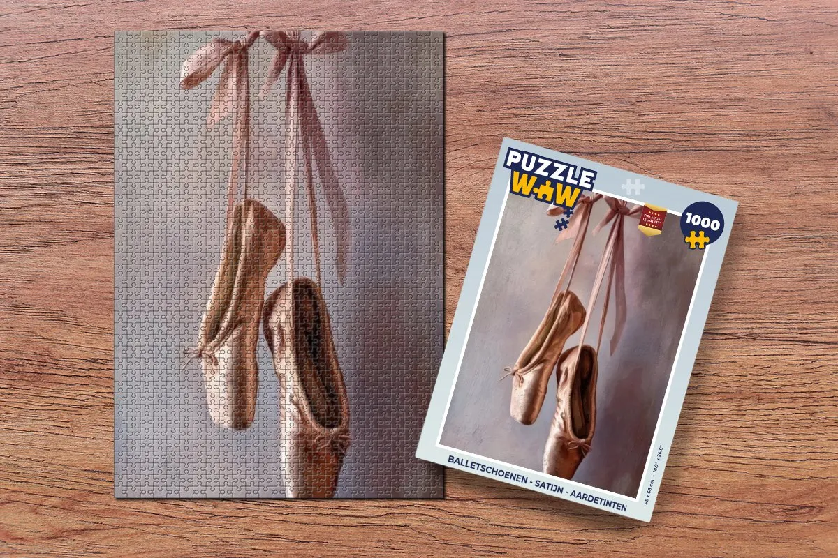 PuzzleWow Balletschoenen Legpuzzel 1000 Stuks - Satijn Aardetinten