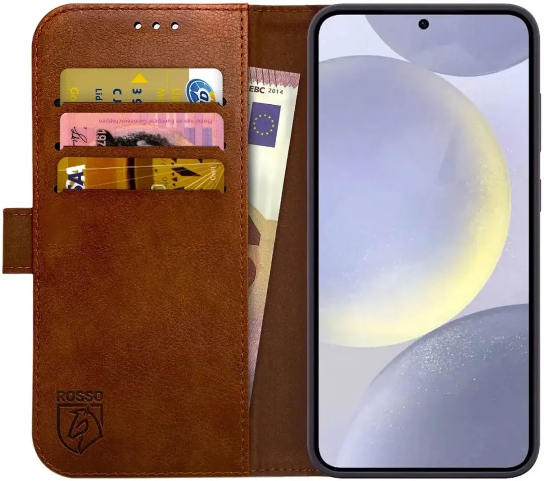Rosso Element Book Case Wallet Samsung Galaxy S24 Plus - 3 Pasjes - Bruin