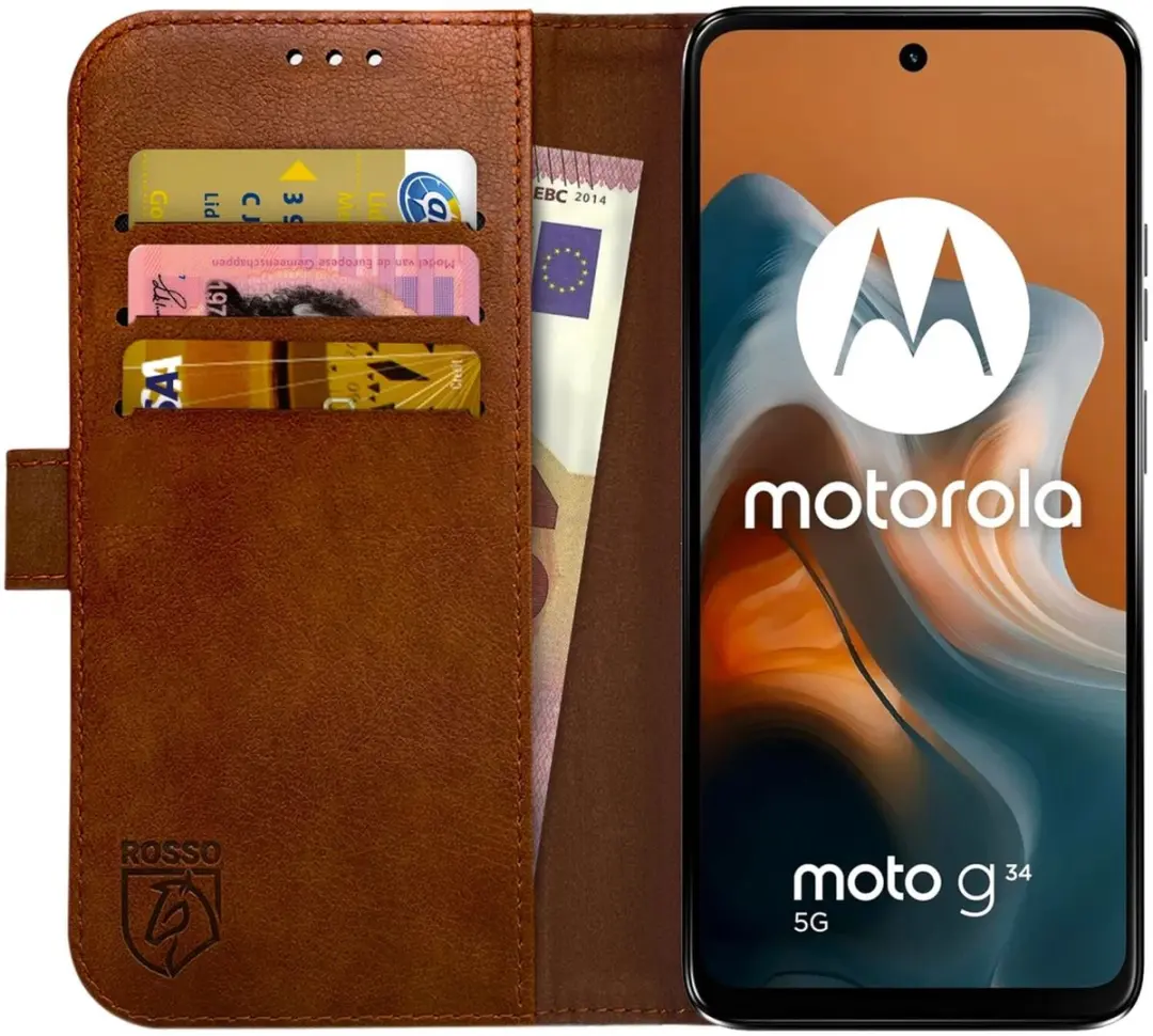 Rosso Element Book Case Wallet Moto G34
