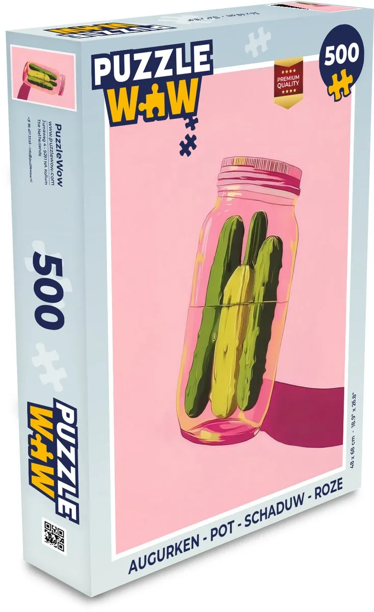 PuzzleWow Augurken Pot Legpuzzel 500 Stuks - Roze