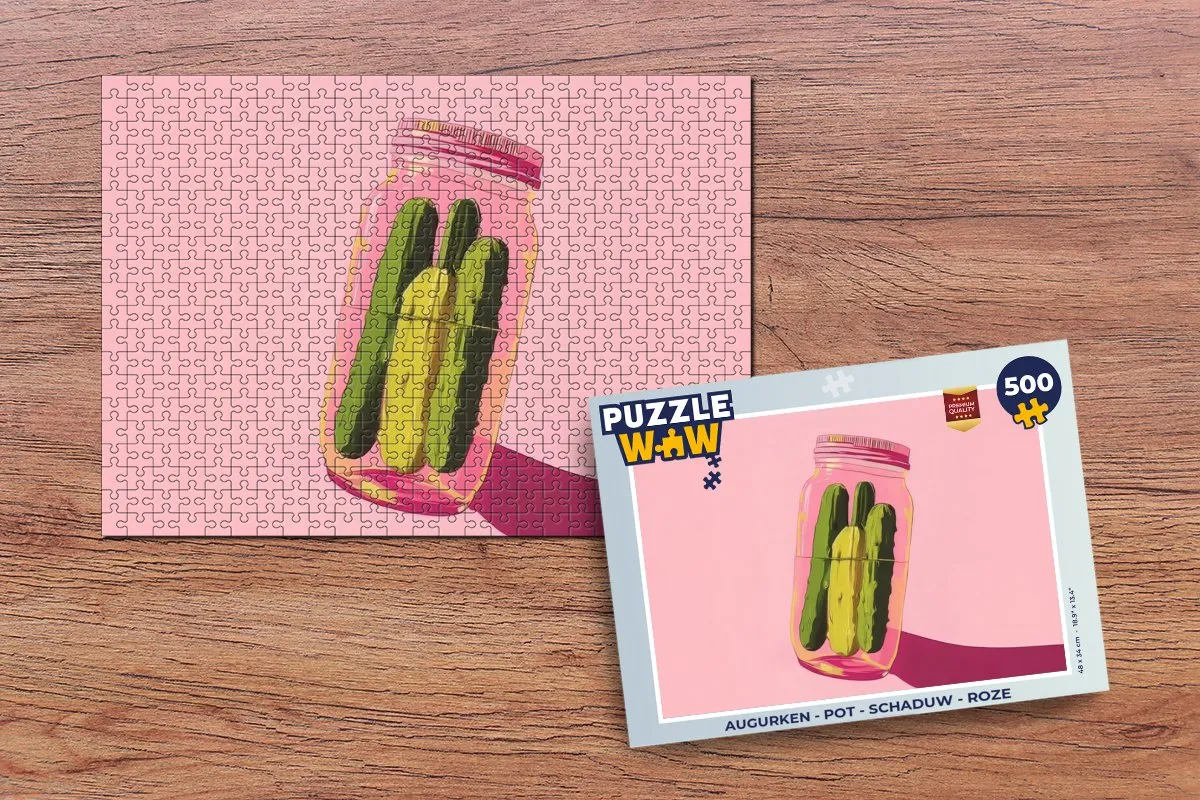 PuzzleWow Augurken Pot Legpuzzel 500 Stuks - Roze