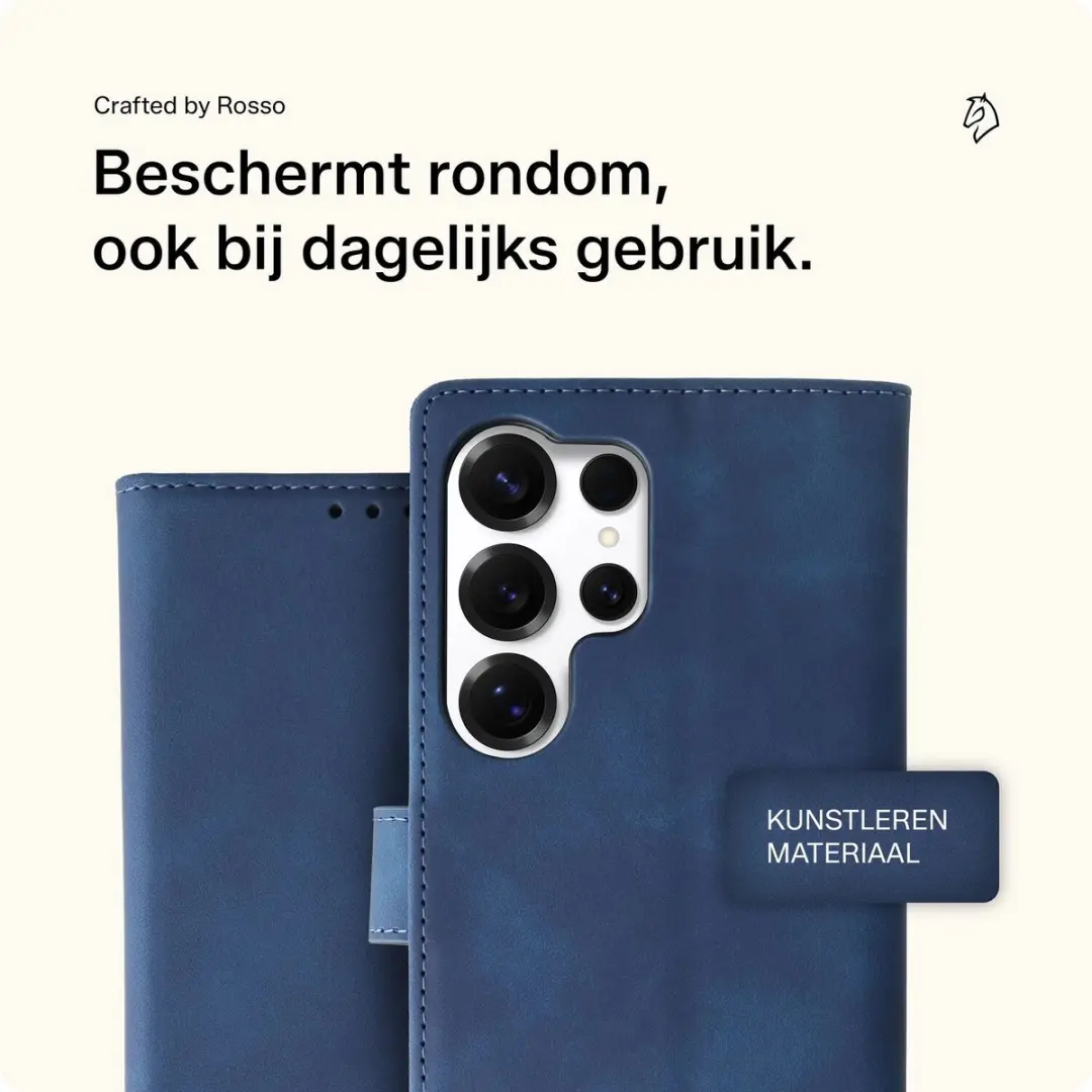 Rosso Element Wallet Book Case 203205 - Samsung Galaxy S25 Ultra - 4 Pasjes - Blauw