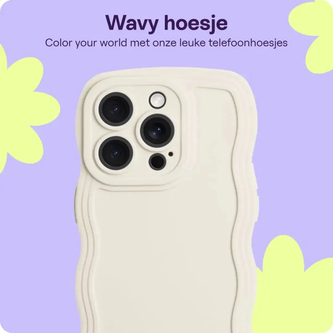HappyCase Wavy Hoesje iPhone 16 Pro Max - Beige